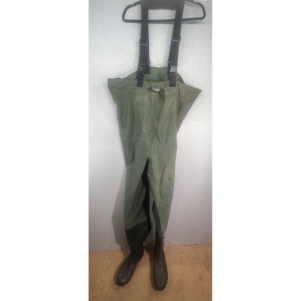 Frogg Toggs Mens Chest Waders Size 10 Green Waterproof Fishing Hunting Bibs